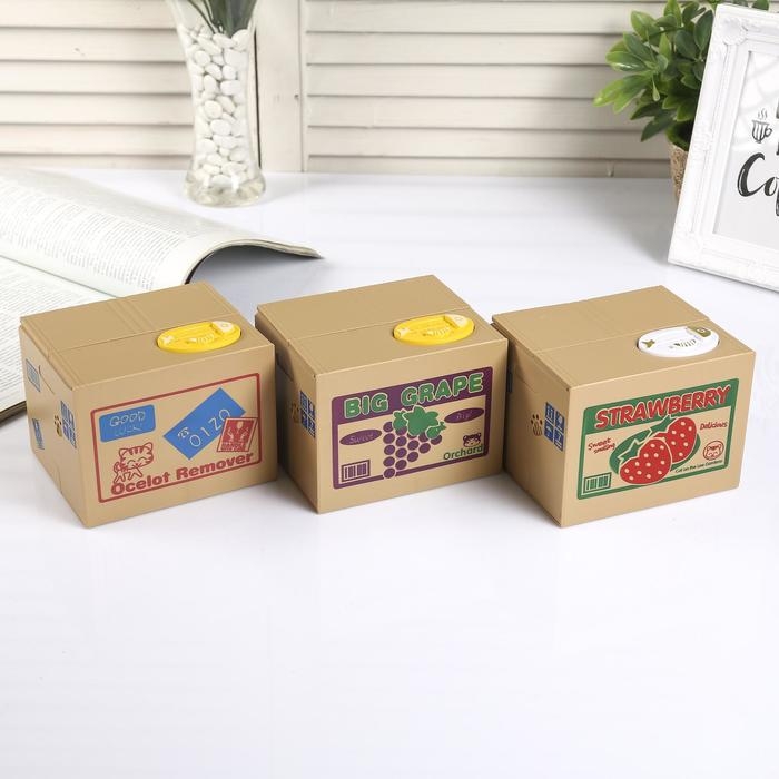 Копилка пластик Копилка пластик "Киска прячет монетки" МИКС 10х9х10 см