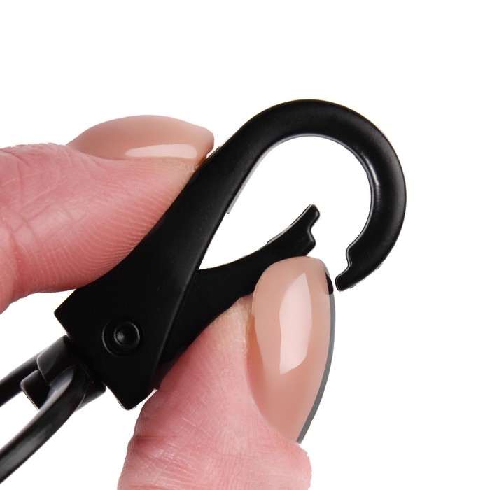 Карабин металлический, 52 × 45 мм / 38 × 3,5 мм, 3 шт, цвет матовый чёрный Карабин металлический, 52 × 45 мм / 38 × 3,5 мм, 3 шт, цвет матовый чёрный