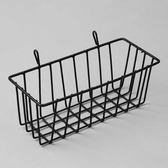 Корзина на сетку, 23×9×10 см, цвет чёрный