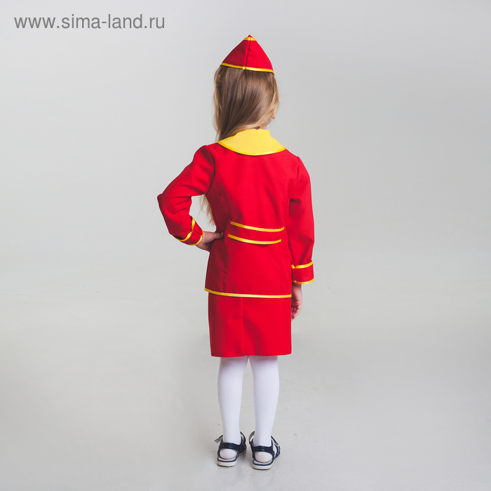 Детский карнавальный костюм  Детский карнавальный костюм "Стюардесса", юбка, пилотка, пиджак, 4-6 лет, рост 110-122 см