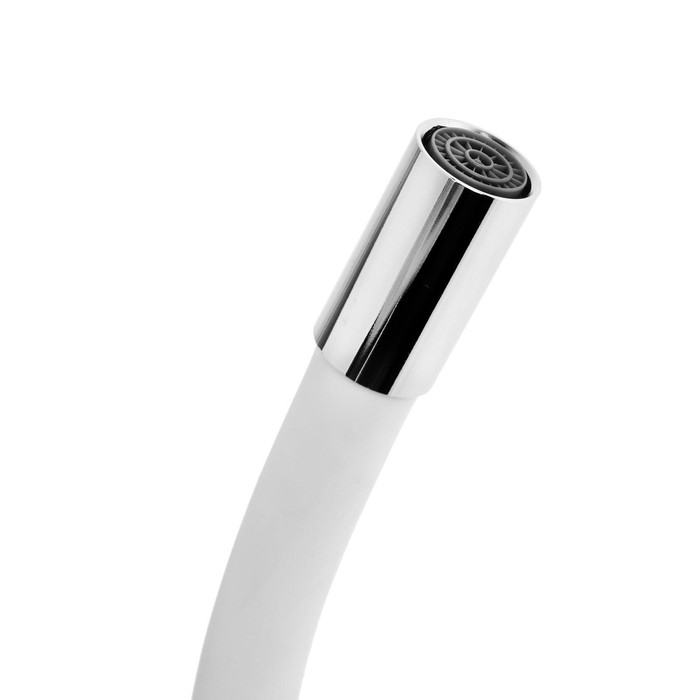 Смеситель для кухни ZEIN Z2103, двухвентильный, силиконовый излив, белый/хром Смеситель для кухни ZEIN Z2103, двухвентильный, силиконовый излив, белый/хром