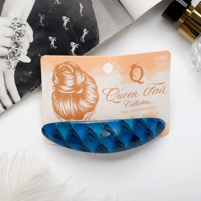 Заколка-автомат для волос "Лепестки" 9х2,5 см, микс