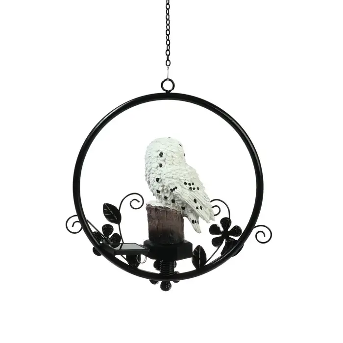 Садовый светильник &laquo;Полярная сова&raquo;, уличный, на солнечной батарее, 27 см, 1 LED, свечение тёплое белое