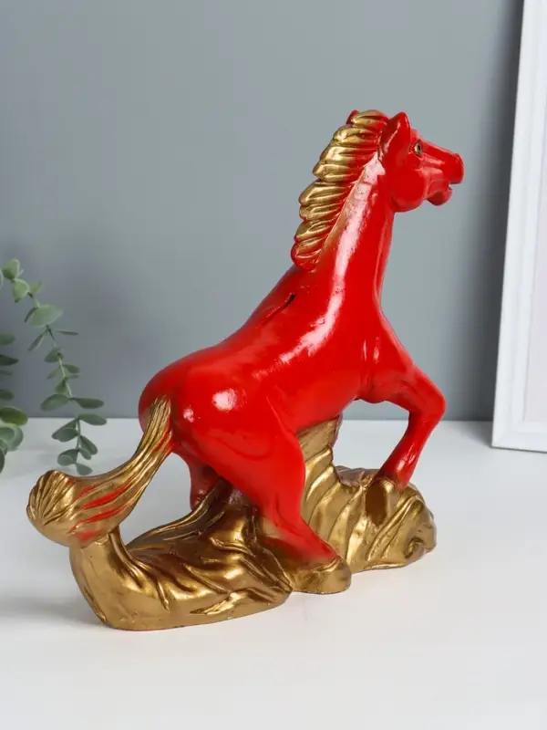 Копилка Копилка "Огненный конь" 28х32х9,5 см, красный с золотом