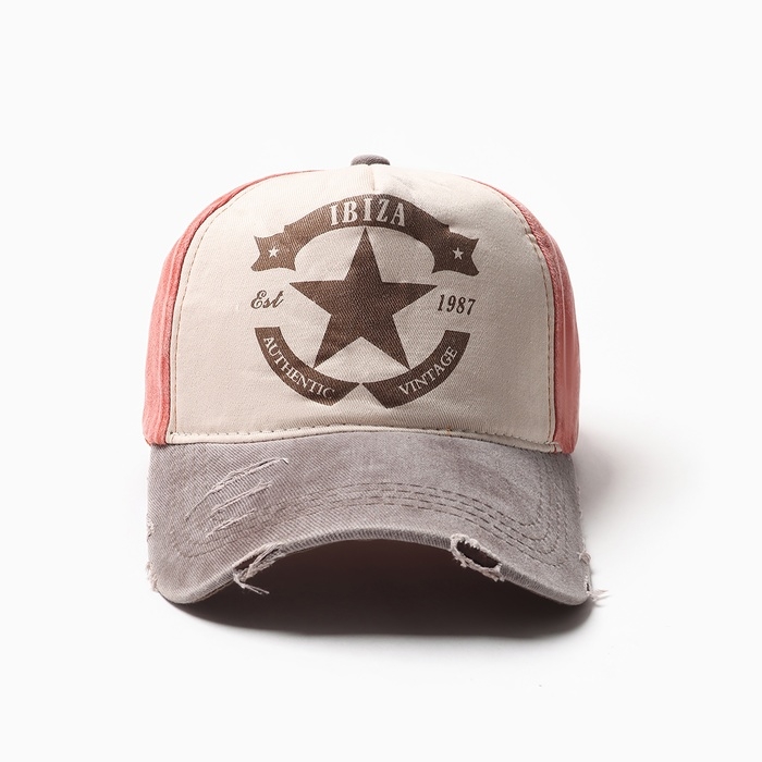 Кепка мужская MINAKU Кепка мужская MINAKU "IBIZA", цвет караловый, размер 56-58