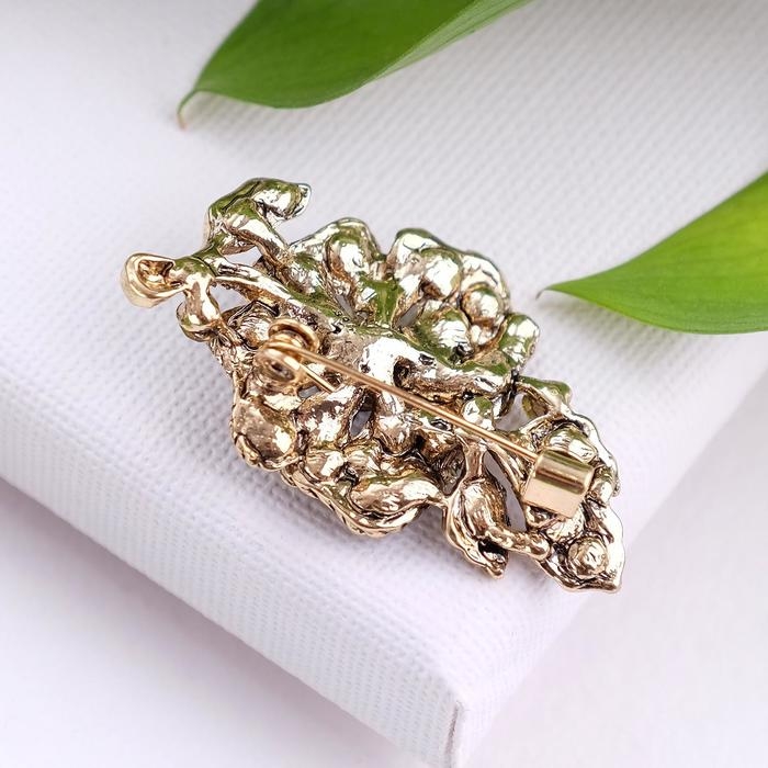 Брошь «Цветок» орхидея, цвет фиолетово-зелёный в чернёном золоте Брошь «Цветок» орхидея, цвет фиолетово-зелёный в чернёном золоте