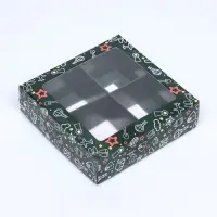 Коробка для 4 конфеты, «23 Февраля» 12.6×12.6×3.5 см