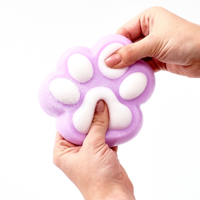 Сквиш антистресс - игрушка «Кошачья лапка», с пушистой посыпкой, МИКС
