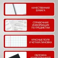 Предметная тетрадь по химии Calligrata. MonoTone, 36 листов, в клетку, со справочным материалом, обложка из мелованной бумаги