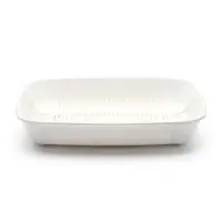 Лоток для кошек, 33.5&times;25&times;6 см, округлый, с сеткой, пластик, белый