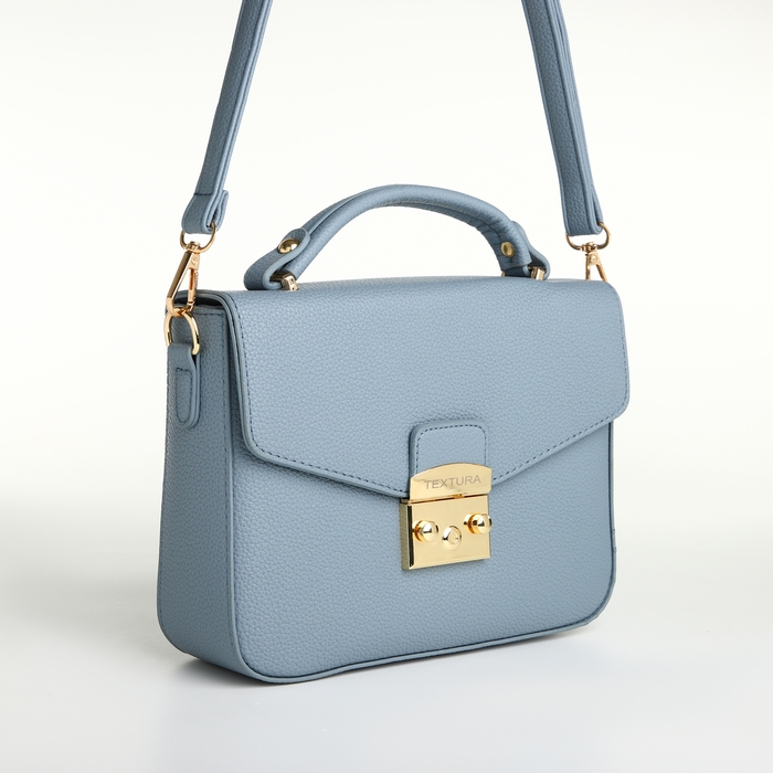 Сумка женская на клапане, TEXTURA, маленький размер, цвет голубой Сумка женская на клапане, TEXTURA, маленький размер, цвет голубой