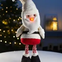 Фигура текстиль «Дед Мороз» 55-84 см, телеск-е ножки, 1LED, LR1130х3 (в компл.), Т/БЕЛЫЙ