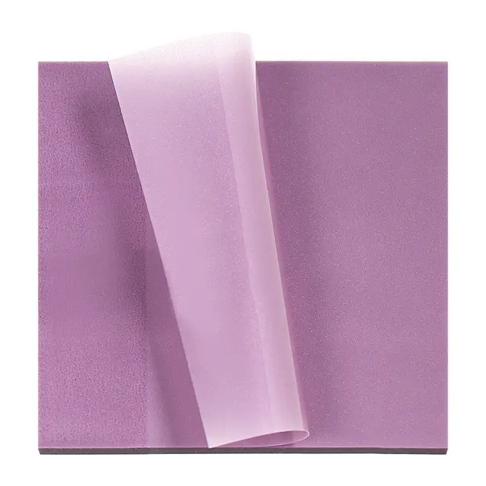 Блок с липким краем 76&times;76 мм, 50 листов, фиолетовый перламутр, прозрачный, пластик