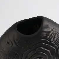 Ваза «Бего», 24×21 см, керамика, чёрная