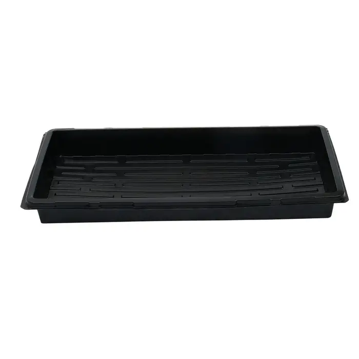 Поддон для рассады, 55&times;30&times;5.6 см, пластик, чёрный, дно МИКС, Greengo