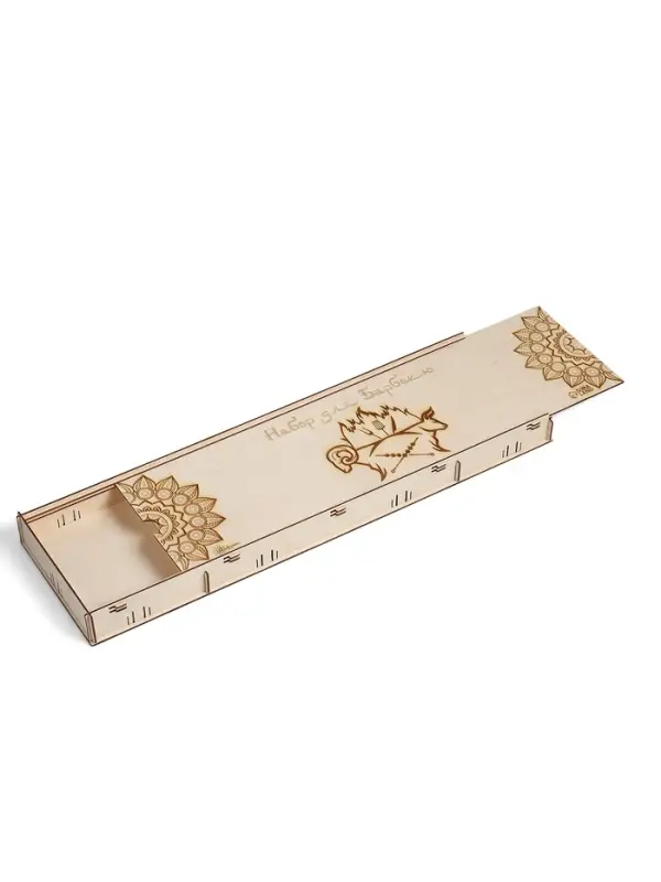 Коробка для набора барбекю, 74&times;23&times;5 см, деревянная, прямоугольная