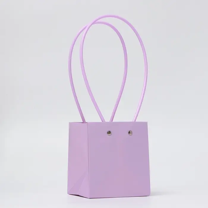 Сумка для цветов, квадратная, сиреневая, влагостойкая, 13&times;12&times;12 см