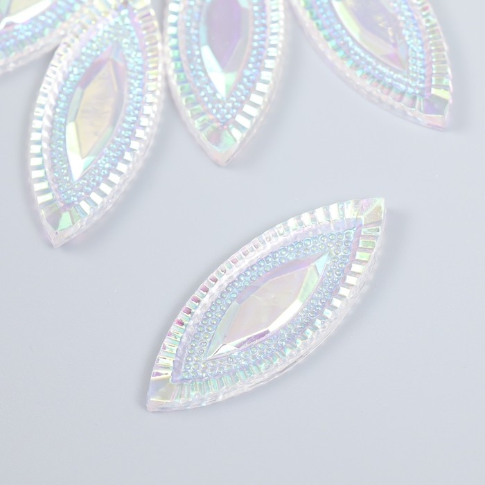 Декор для творчества пластик Декор для творчества пластик "Глаз" голография белый набор 6 шт 2х5 см