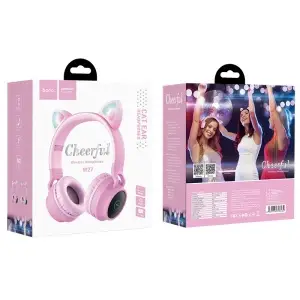 Наушники W27 HOCO Bluetooth Cat Ear серые