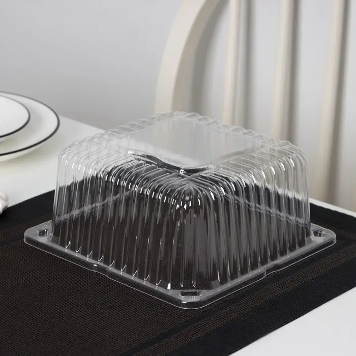 Крышка для тортницы пластиковая одноразовая ИП-43, 18,5×18,5×10,5 см, внутренний 16×16×10 см, 480 шт/уп