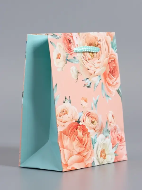 Пакет подарочный ламинированый "Цветочная радость" 11,5 х 14,5 х 6,5 см