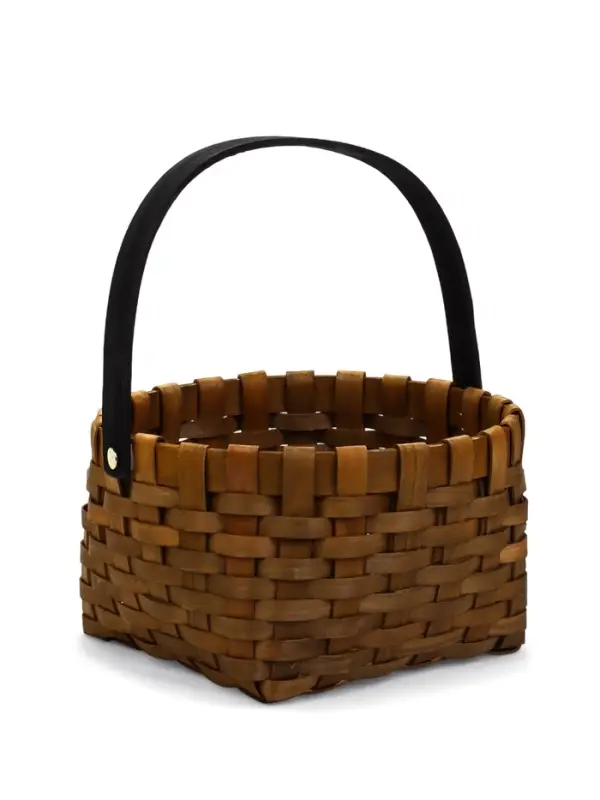 Корзина плетёная для хранения, 22&times;15&times;12 см, ручка h=14 см, секвойя, коричневая