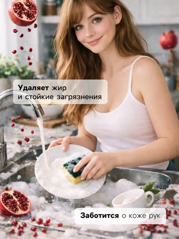 Гель для мытья посуды SYNERGETIC сочный гранат, 5 л