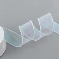 Лента капроновая &laquo;Волна&raquo;, с радужным переливом, 38 мм, 9.1&plusmn;0.5 м, белая