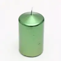 Свеча столбик 6&times;7.5, 10, 12.5 см, набор 3 шт., зелёный металлик