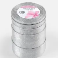 Набор парчовых лент, 5 шт., размер лент: 6/10/20/40/50 мм, 23&plusmn;1 м, цвет серебряный