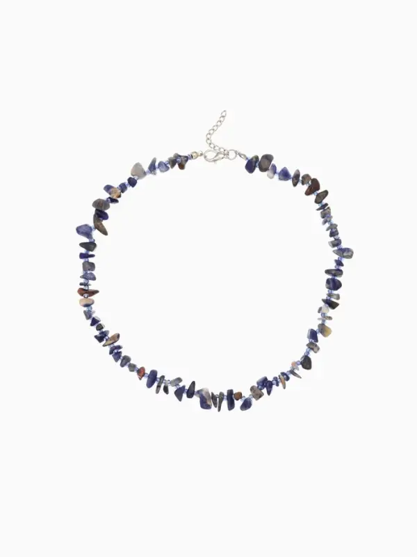Ожерелье из камня, 45 см, синее