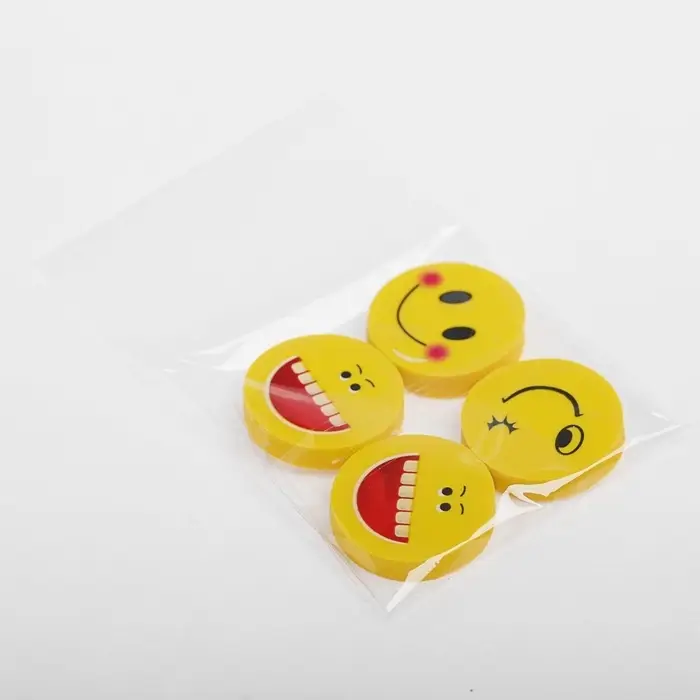 Набор ластиков фигурных Calligrata &laquo;Смайлы&raquo;, 4 штуки, в блистере, МИКС