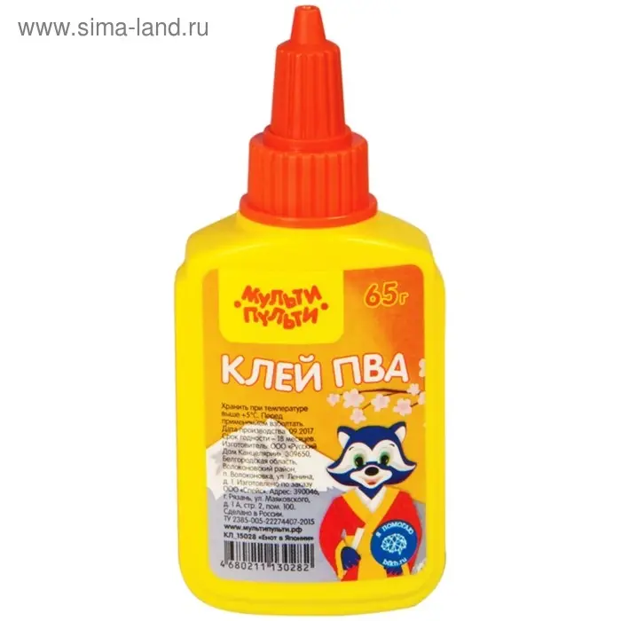 Клей ПВА 65 г Мульти-Пульти "Енот в Японии"