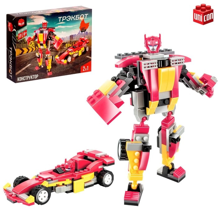 Конструктор-трансформер «Спорткар», 129 деталей, цвет красный Конструктор-трансформер «Спорткар», 129 деталей, цвет красный