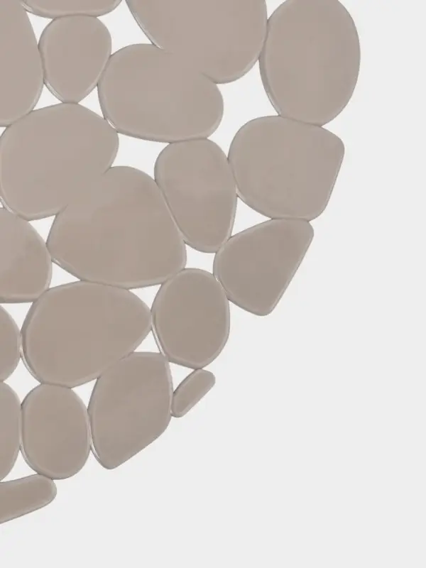 Коврик в раковину "Галька"  круглый d=29 см прозрачный, цвет серо-коричневый