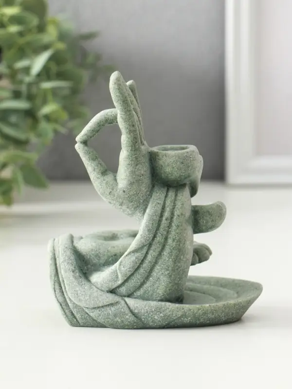 Подставка под благовония песчаник "Мудра Витарка - Колесо учения" 5,5х10,3х11,5 см