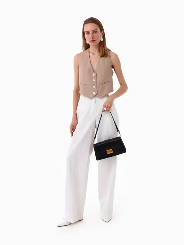 Сумка женская мессенджер TEXTURA на клапане, 26&times;8.5&times;14 см, чёрная