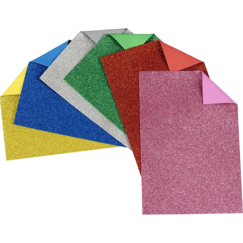 Фоамиран с блестками 6л./6цв. 11-406-159