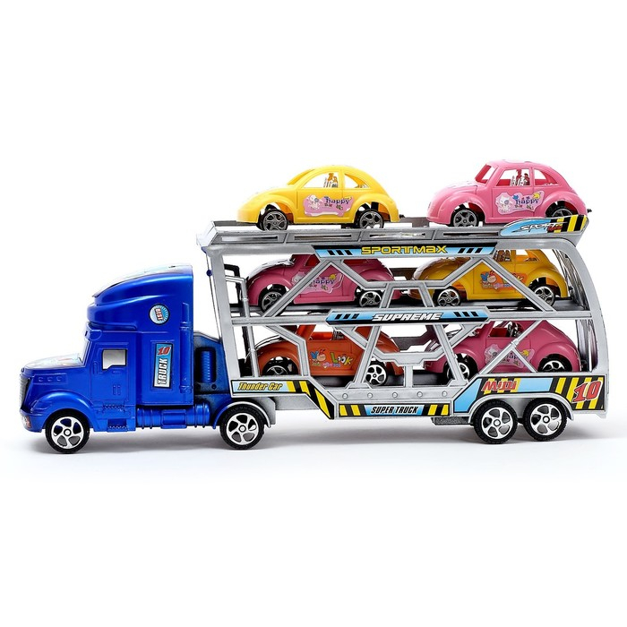 Грузовик инерционный &laquo;Тягач&raquo; с 6 машинами, МИКС