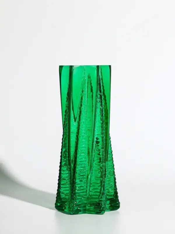 Ваза стекло настольная  Ваза стекло настольная "Флоранс" 25х11х9 см, зелёный