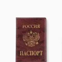 Обложка для паспорта, тиснение золотого цвета, искусственная кожа, бордовая