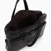 Сумка деловая, 38*8*29см, отд на молнии, 2 н/кармана, длин регил. ремень, ручка, черный