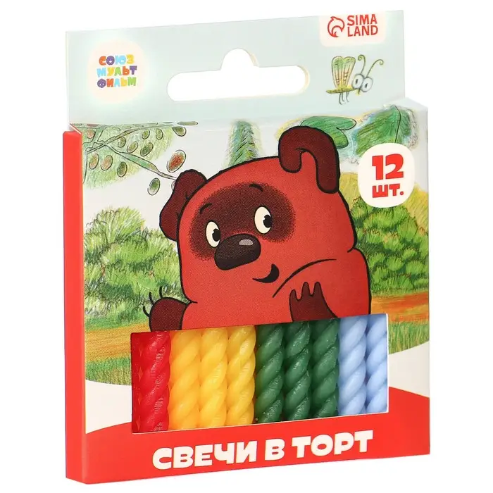 Свечи для торта «Винни-Пух», 12 штук, Союзмультфильм Свечи для торта «Винни-Пух», 12 штук, Союзмультфильм