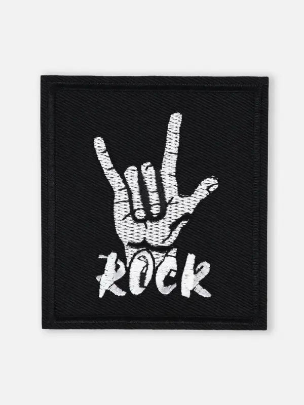 Термоаппликация Rock, 7.8&times;8.8 см, фасовка 10 шт., чёрная