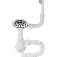 Сифон для мойки ZEIN, 3 1/2&rsquo;&rsquo;*40мм, круглый перелив, с гофротрубой 40/50 мм