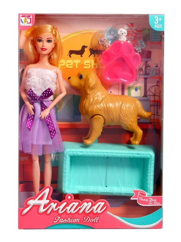 Кукла-модель Кукла-модель "Прогулка со щеночками" с аксессуарами