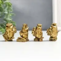 Набор фигурок &laquo;Учёные совушки&raquo;, 4 шт., полистоун под бронзу, 3.8&times;1.5&times;3 см