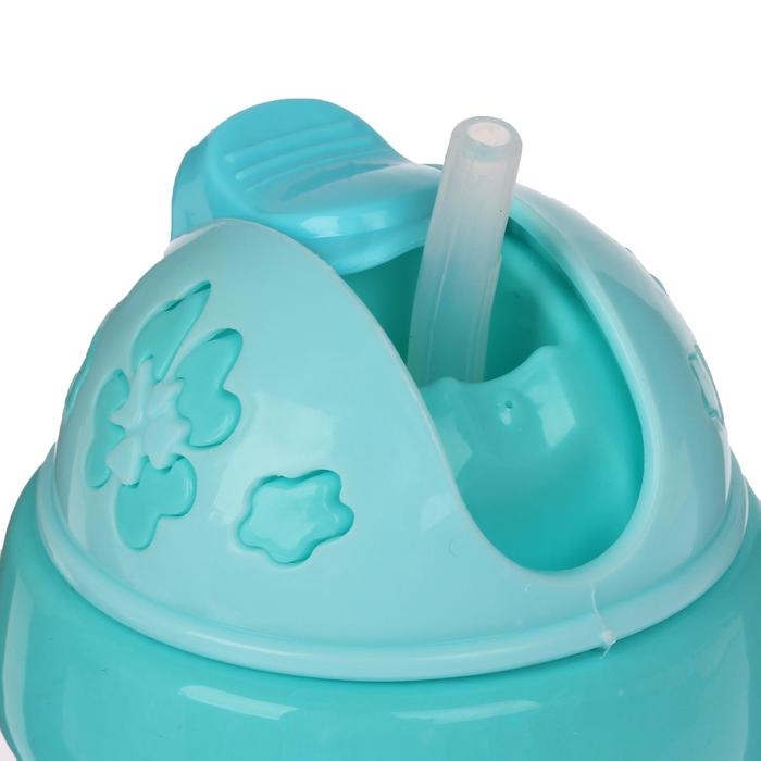 Поильник детский с силиконовой трубочкой, 220 мл., с ручками, цвет МИКС Поильник детский с силиконовой трубочкой, 220 мл., с ручками, цвет МИКС