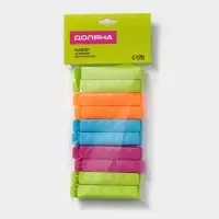 Зажимы для пакетов Доляна, 7.5 см, 10 шт., разноцветные