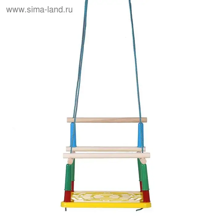Качели подвесные, пластмассовые, сиденье 33&times;22 см, цвет МИКС